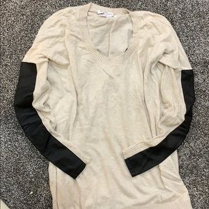 BCBG generation long sleeve sweater with leather